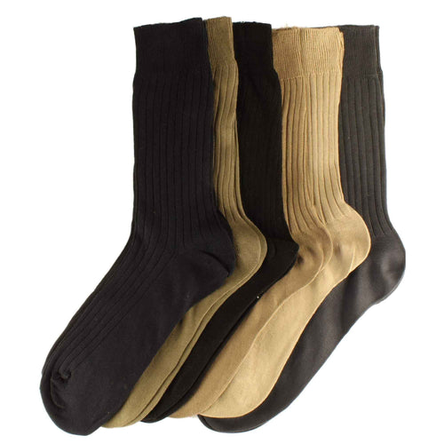 Sock Stack Men's 12 Pairs Seamless Toe Dress Socks 100% Cotton Ribbed Moisture-Wicking