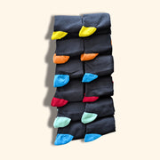 Sock Stack Mens Socks 12 Pairs Cotton Colorful Heel Toe Black Argyle Diamond Easycare