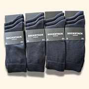 Sock Stack Mens Socks 12 Pairs Cotton Colorful Heel Toe Black Argyle Diamond Easycare