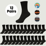 Heatwave Thermalwear Men's Black Thermal Socks 12 Pairs Double Brushed Advanced Knitting Technology