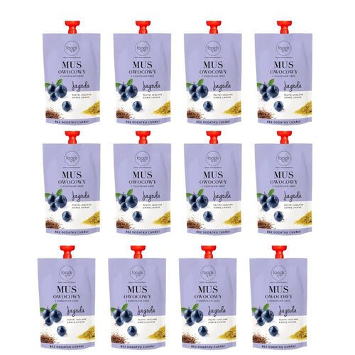 Fruit puree with cereals blueberry & millet flakes & linseed 100g