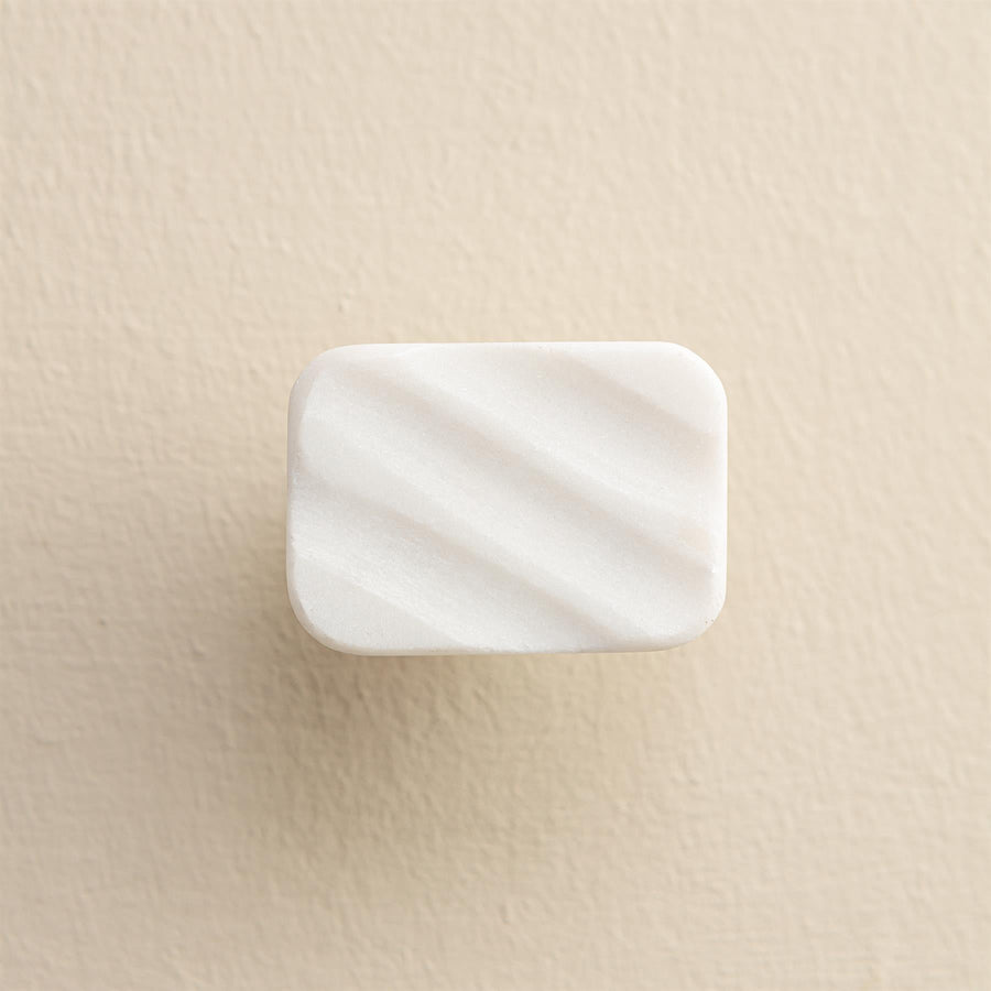 Eesha White Marble Rectangle Drawer Knobs