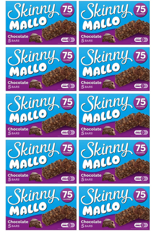 10 x Skinny Mallo Chocolate Snack Bars 5 Pack - 5X19GM