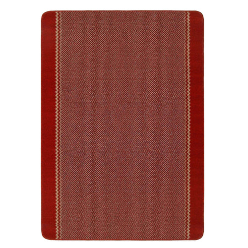 Washable Designer Bordered Red Rug | 116R
