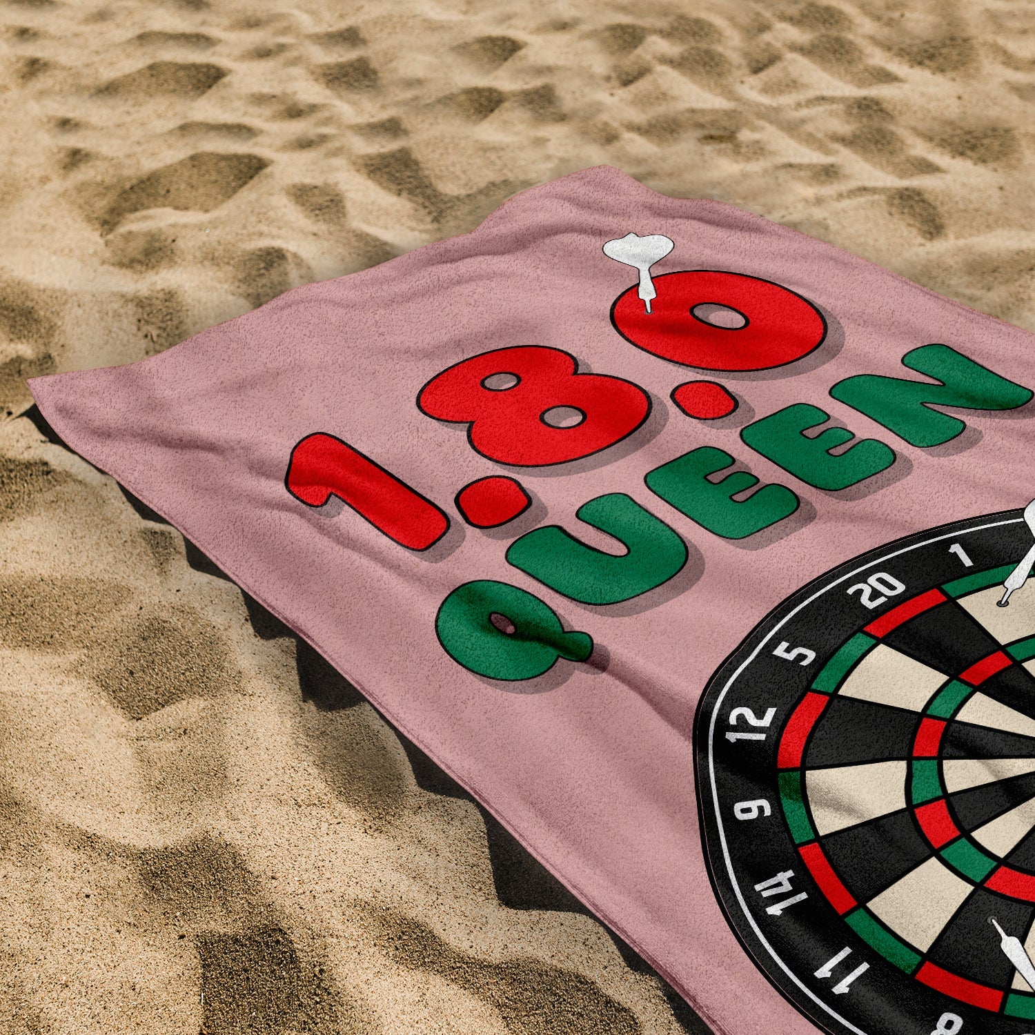 1,8,0 Queen - Darts Beach Towel - 150cm x 75cm
