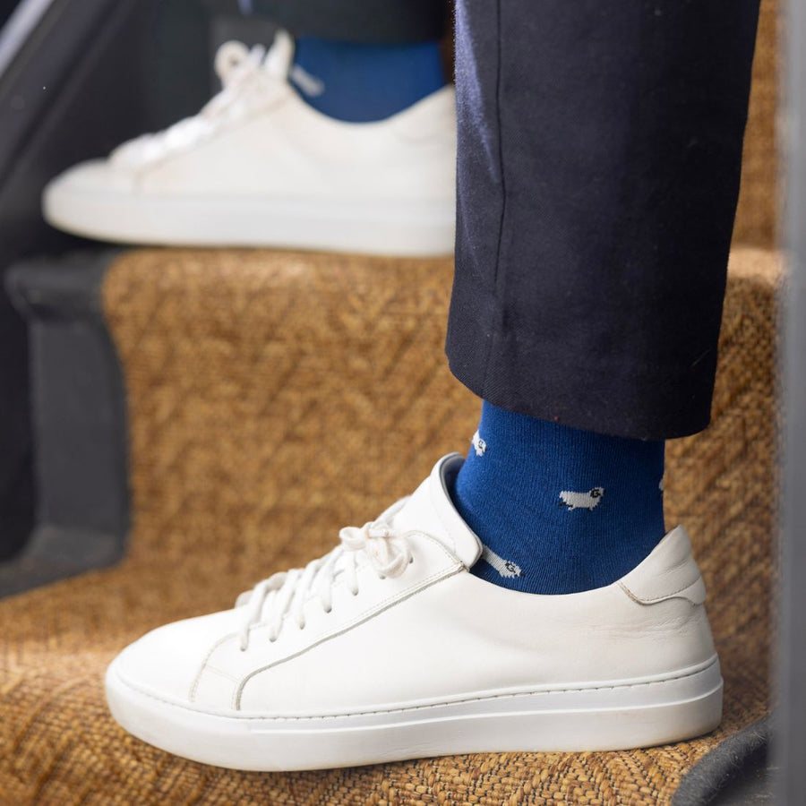 Navy Sheep Bamboo Socks
