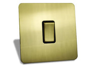 Caradok 1 Gang Screwless Brushed Brass Rocker Light Switch