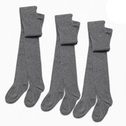 Sock Stack Girls Cotton Lycra Tights 3 Pairs Cotton Rich Back To School Uniform Reinforced Heel Toe Multipack Value