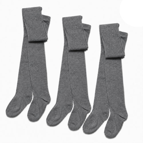 Sock Stack Girls Cotton Lycra Tights 3 Pairs Cotton Rich Back To School Uniform Reinforced Heel Toe Multipack Value