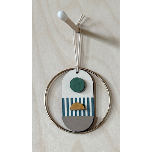 Small Geometric Wall Hanging - Mini Mid-Century Wall Art - Little Wooden Decoration - Contemporary Wall Decor