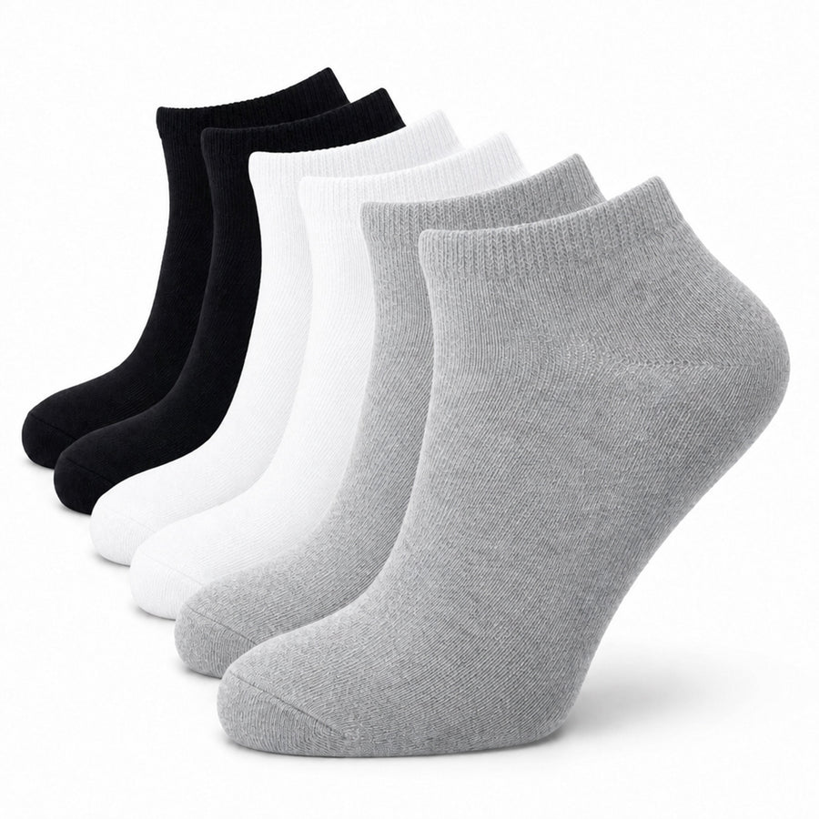 Sock Stack Men's Trainer Socks 6 Pairs Lightweight Cotton Blend Ankle With Arch Support