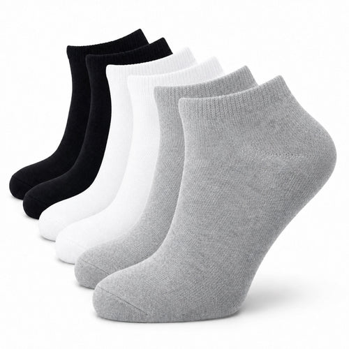 Sock Stack Men's Trainer Socks 6 Pairs Lightweight Cotton Blend Ankle With Arch Support