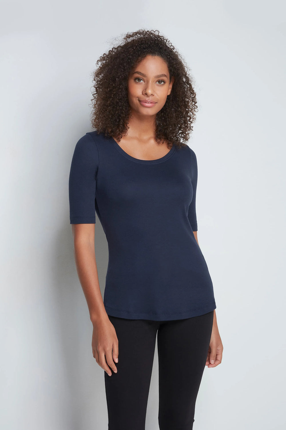 Half Sleeve Cotton Modal Scoop Neck T-Shirt