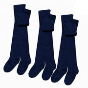 Sock Stack Girls Cotton Lycra Tights 3 Pairs Cotton Rich Back To School Uniform Reinforced Heel Toe Multipack Value