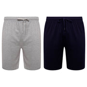Sock Stack Men's Cotton Lounge Shorts Stretchable 2 Pack Black Navy Grey Durable