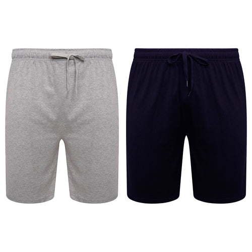 Sock Stack Men's Cotton Lounge Shorts Stretchable 2 Pack Black Navy Grey Durable