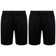 Sock Stack Men's Cotton Lounge Shorts Stretchable 2 Pack Black Navy Grey Durable