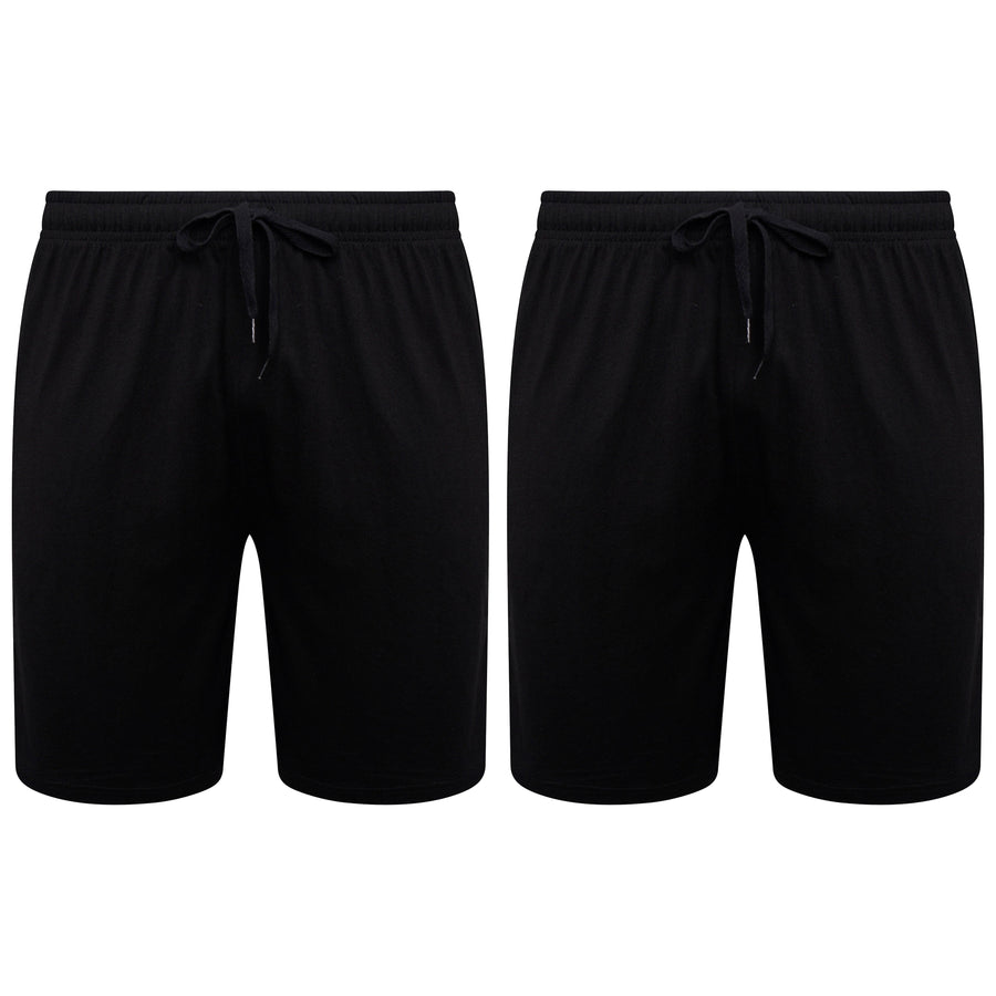 Sock Stack Men's Cotton Lounge Shorts Stretchable 2 Pack Black Navy Grey Durable