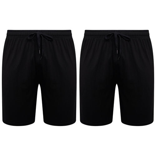 Sock Stack Men's Cotton Lounge Shorts Stretchable 2 Pack Black Navy Grey Durable