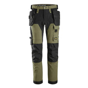 Snickers 6275 AllroundWork, 4-way Stretch Trousers Holster Pockets Khaki Green