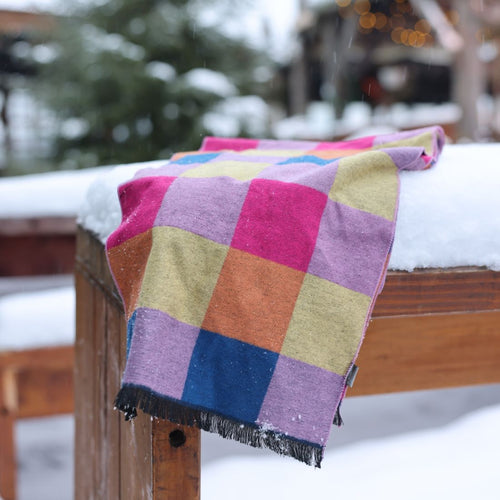 Bright Check Bamboo Scarf
