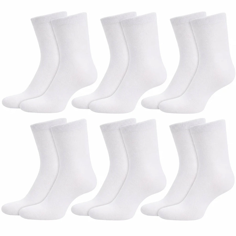 Sock Stack 6 Pairs Kids Cotton Rich School Socks Ankle Breathable Durable Uniform Unisex