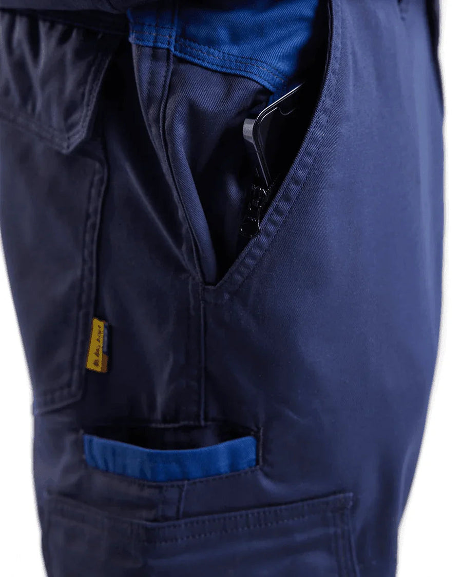Blaklader 1448 Industry Stretch Kneepad Trousers Navy Blue/Cornflower Blue