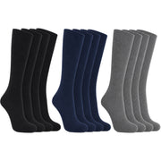 Sock Stack Men's 100% Cotton Moisture-Wicking Antibacterial Dress Work Socks 12 Pairs