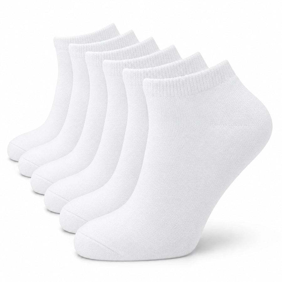 Sock Stack Men's Trainer Socks 6 Pairs Lightweight Cotton Blend Ankle With Arch Support