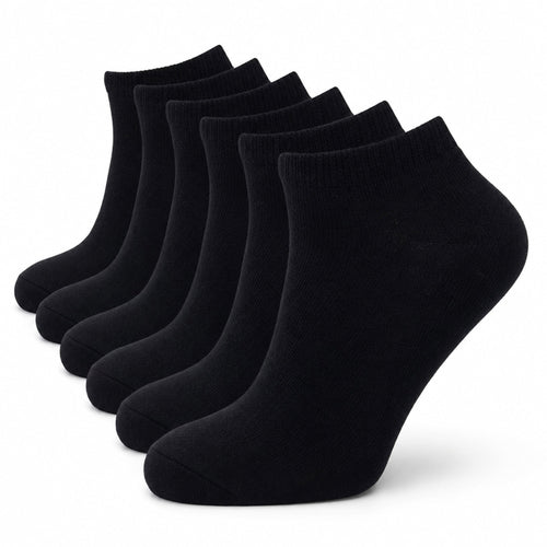 Sock Stack Men's Trainer Socks 6 Pairs Lightweight Cotton Blend Ankle With Arch Support