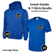 Uneek Hoodie & T-Shirts Bundle Inc Logo - 7 Items