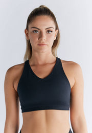 Organic Cotton & Recycled Elastane Padded V-neck Sports Bra
