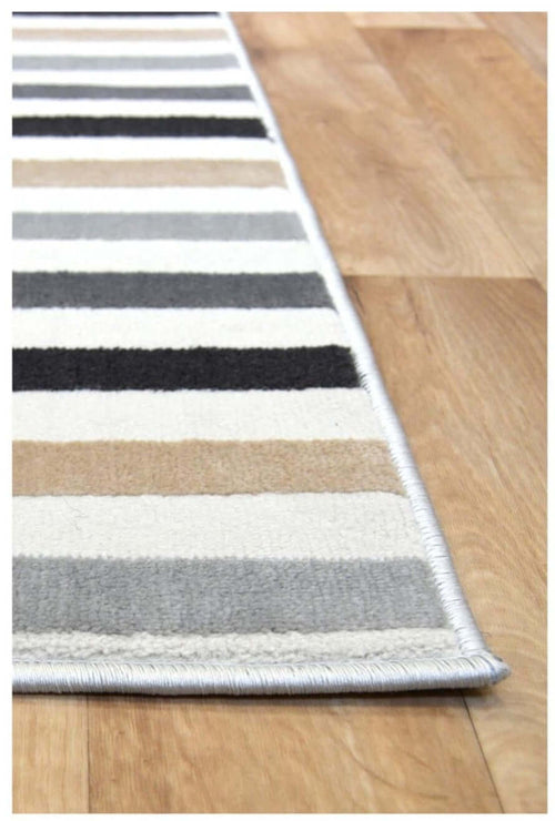 Abstract Multicolour Stripe Rug
