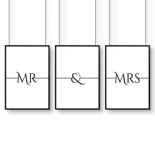 First wedding anniversary gift | set of 3 wall art prints