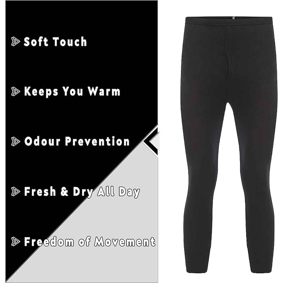 Heatwave Thermalwear Boys Long Johns 2 Pack Black Baselayer For School Camping And Skiing