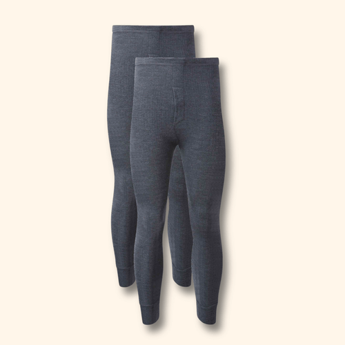 Heatwave Thermalwear Men's Long Johns 2 Pack Brushed Insulated Baselayer Warm Size S-XXL