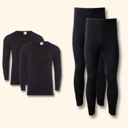 Heatwave Thermalwear Men's Thermal Underwear Set 2 Pack Long Sleeve Top and Long Johns