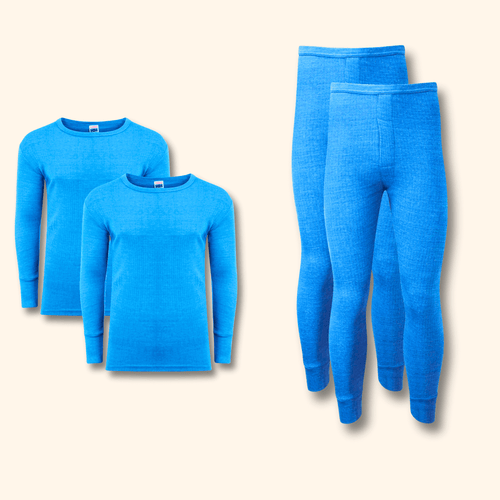 Heatwave Thermalwear Men's Thermal Underwear Set 2 Pack Long Sleeve Top and Long Johns