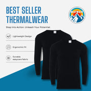 Heatwave Thermalwear 2 Pack Mens Thermal T Shirt Baselayer Brushed Yarn Insulated S-XXL