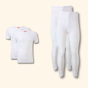 Heatwave Thermalwear Men's Thermal Underwear Set 2 Pack T Shirt And Long Johns Brushed