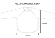 2 PACK - Mum 2 Mum Long Sleeved Wonder Bibs LARGE 18m - 3 years - Purple & Cerise