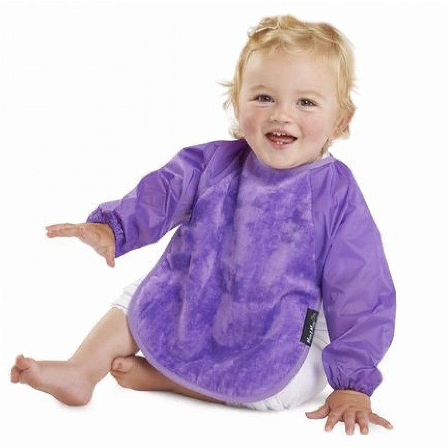 2 PACK - Mum 2 Mum Long Sleeved Wonder Bibs LARGE 18m - 3 years - Purple & Cerise
