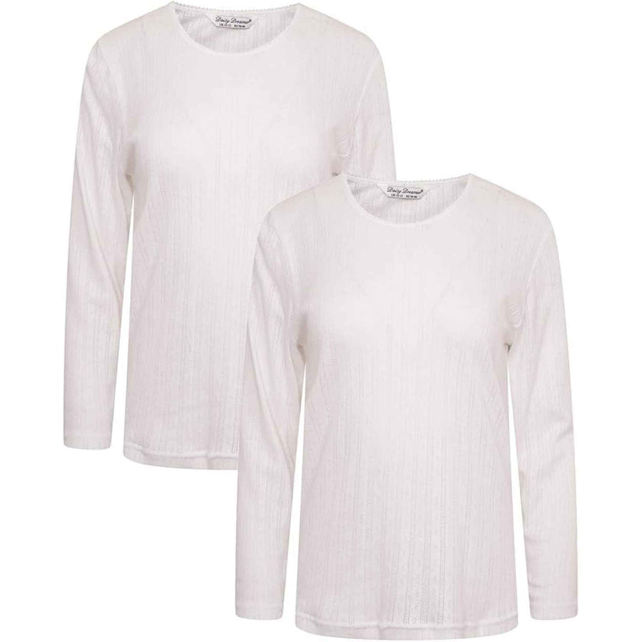 Heatwave Thermalwear Womens Thermal Long Sleeve Base Layer Top Pack Of 2 Insulated