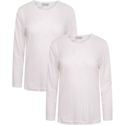 Heatwave Thermalwear Womens Thermal Long Sleeve Base Layer Top Pack Of 2 Insulated