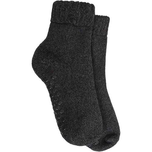 Sock Stack Mens Merino Wool Slipper Socks With Non Slip Grips Tall Fleece Lined 2 Pairs