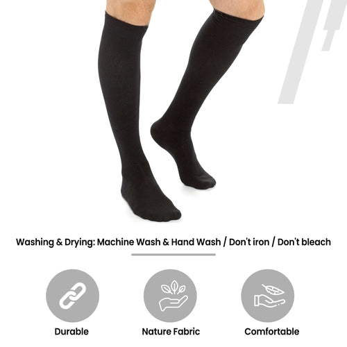 Sock Stack Travel Compression Socks 2 Pairs Unisex Knee-High Black Breathable Flight