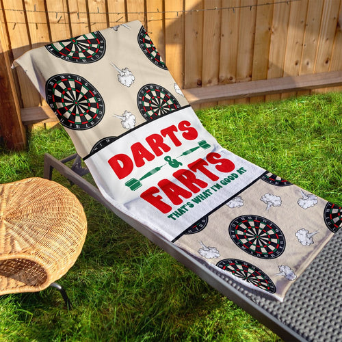 Darts & Farts- Darts Beach Towel - 150cm x 75cm