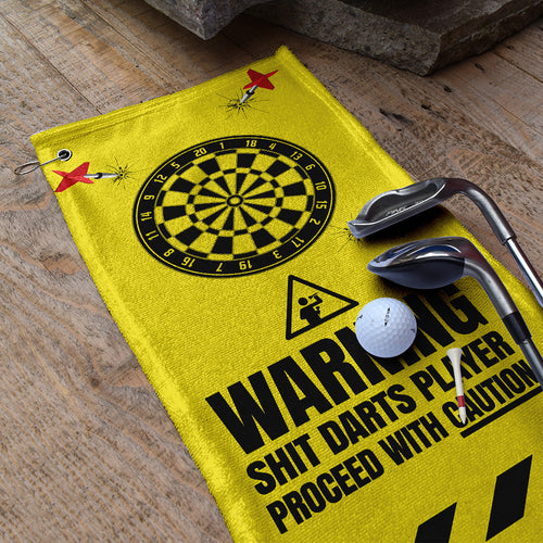 Warning! Sh*t Darts Player - Funny Darts Golf Towel