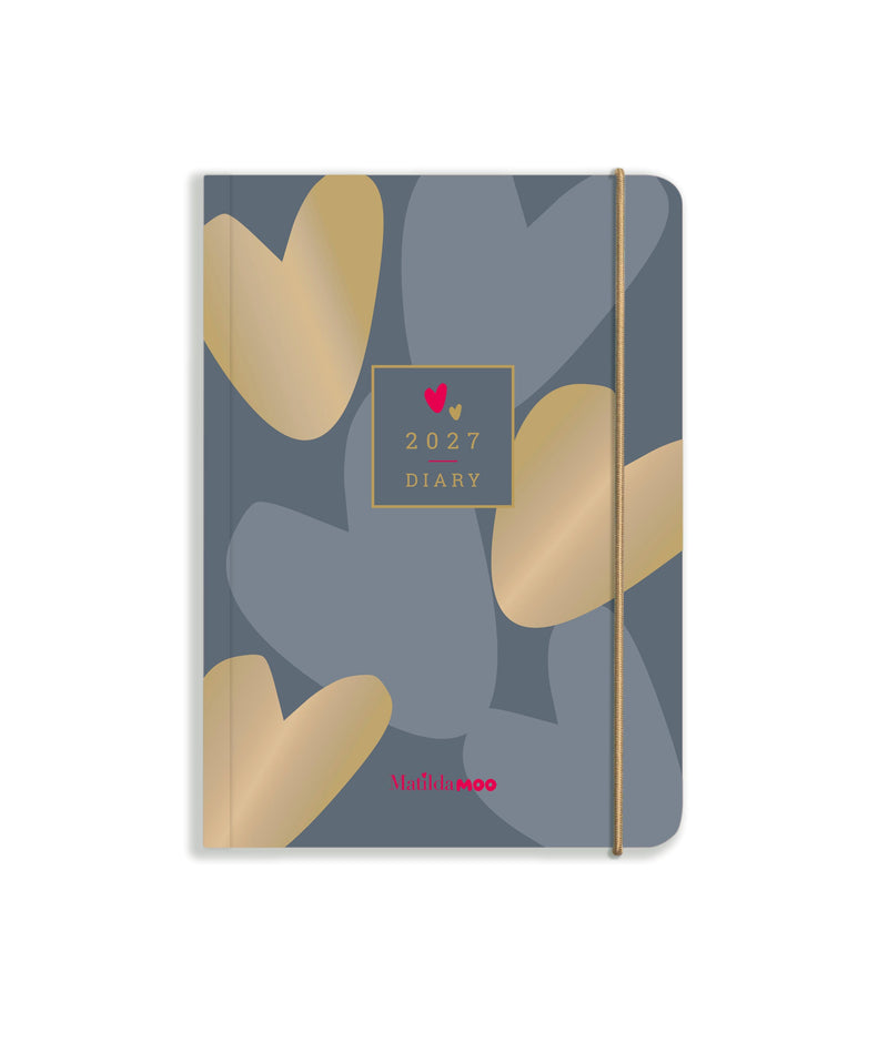 Matilda Moo | 2027 Diary - A6 Daily Planner | Day-to-Page in Grey