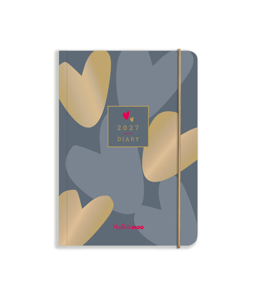 Matilda Moo | 2027 Diary - A6 Daily Planner | Day-to-Page in Grey